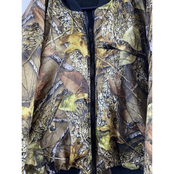 WFS Camo Gear Sz L Quilted LS Pockets Inside & Out Full Zip Burly Camo Tan Coat - Picture 2 of 9